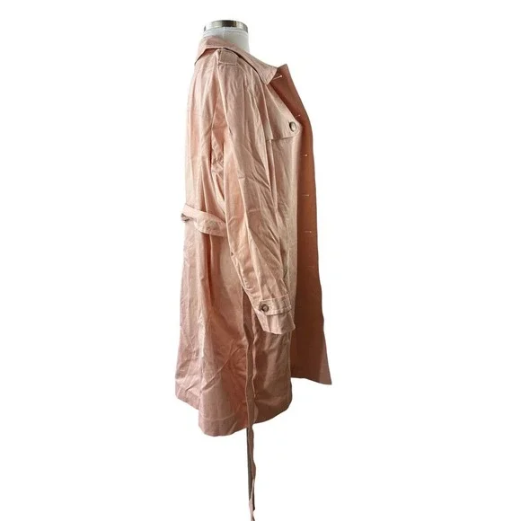 Talbots Polished Trench Coat Tie Belt Pink Women's Plus Size 3X - Picture 5 of 12